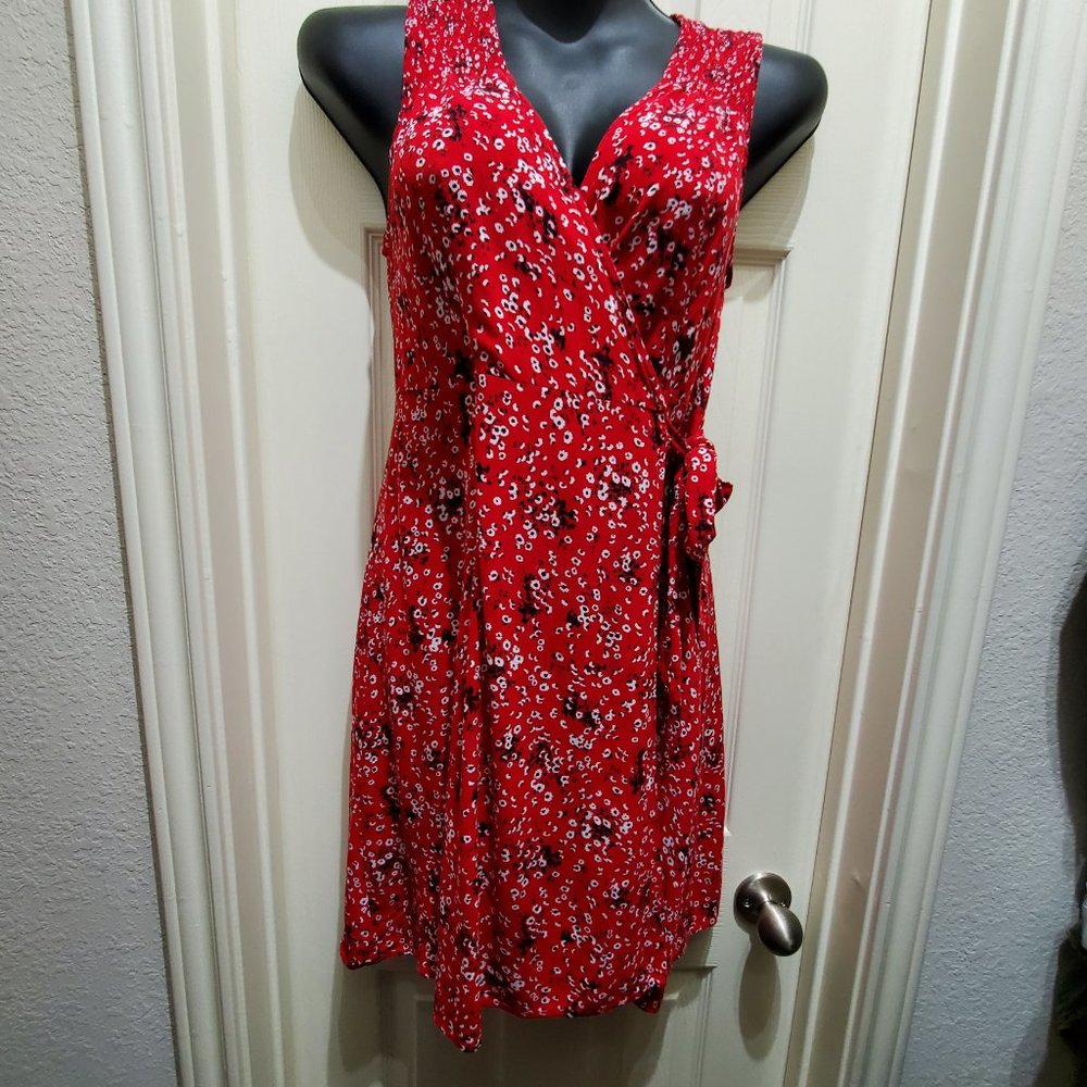 UNIVERSAL THREAD Red Wrap Around Sleeveless Dress, XS - Picture 10 of 10